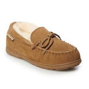 BEARPAW  Mindy Hickory Suede Moc Slipper Women Size 10     New Without Box